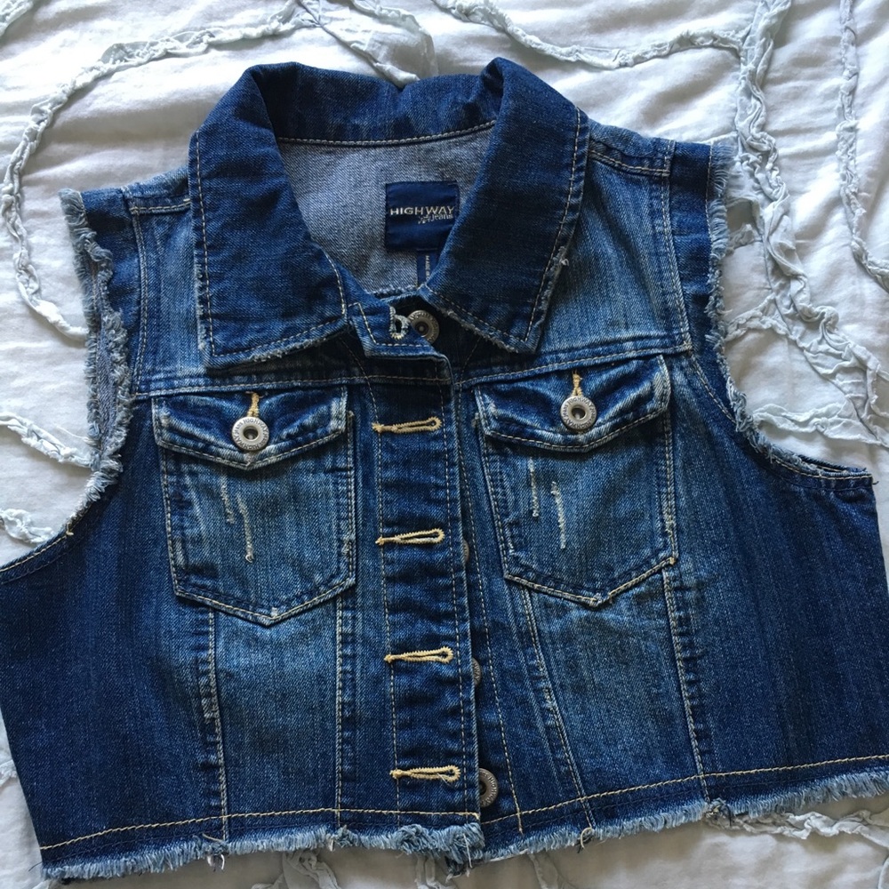 Crop Denim Vest